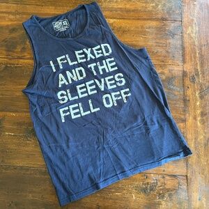 Crazy Dog I FLEXED AND THE SLEEVES FELL OFF Funny Gym Muscle Workout Tank Top XL